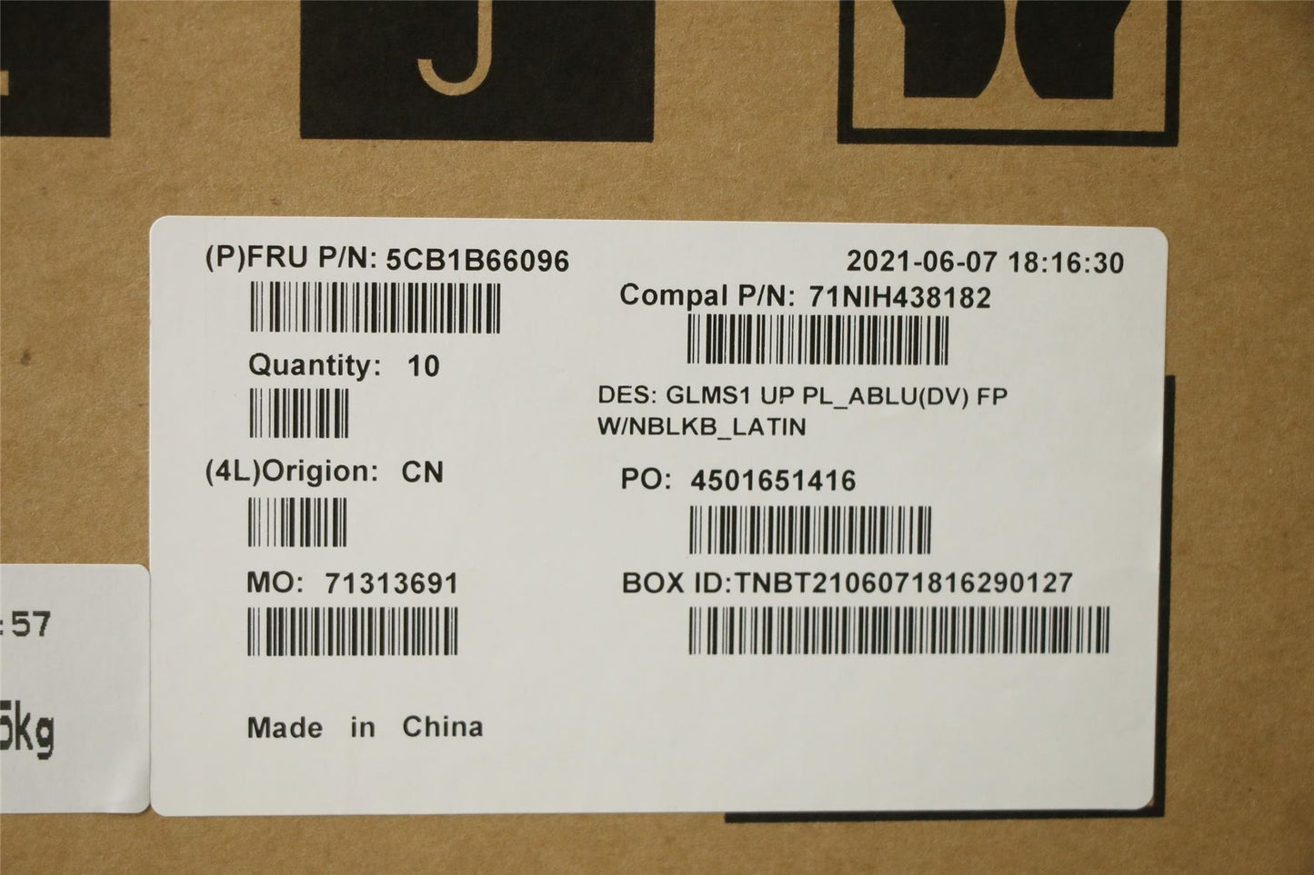 Lenovo UpperCase_LA SPA C82FE PLBUW FPNBL 5CB1B66096