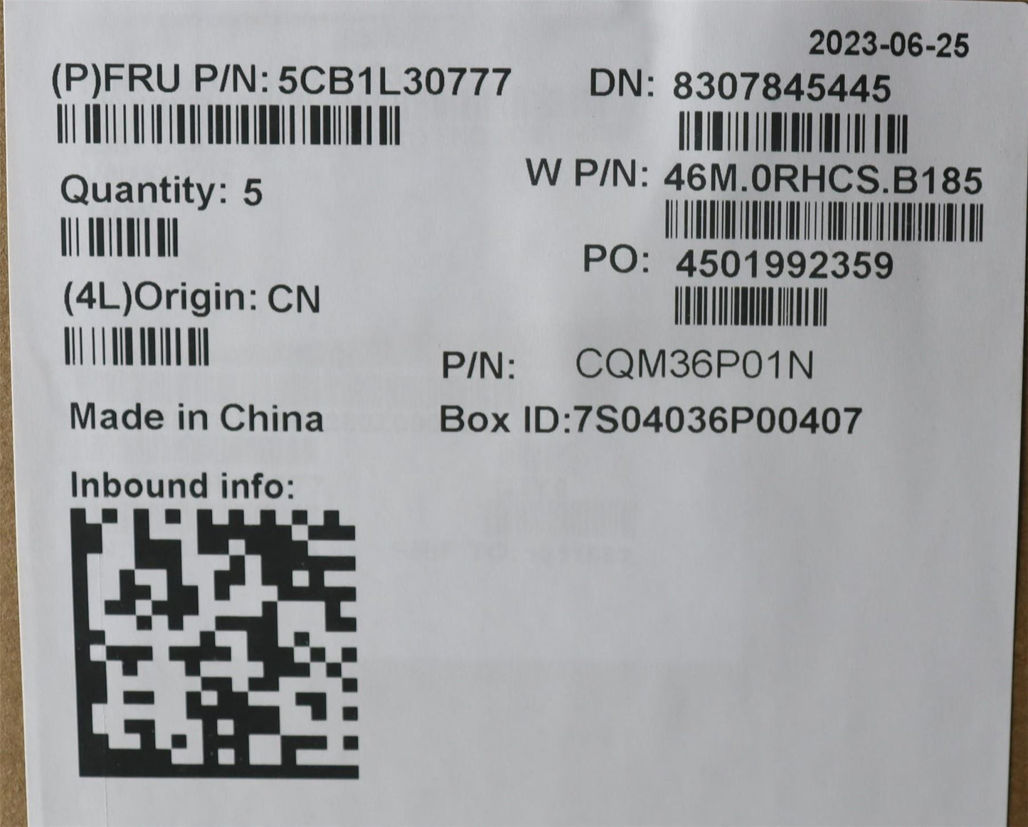 Lenovo Upper Case ASM_EURO ENG W82Y0 SB 5CB1L30777