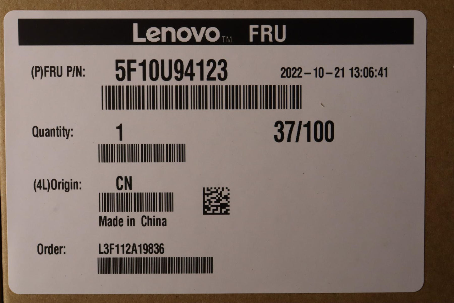Lenovo Fru front fan W/ short housing 5F10U94123