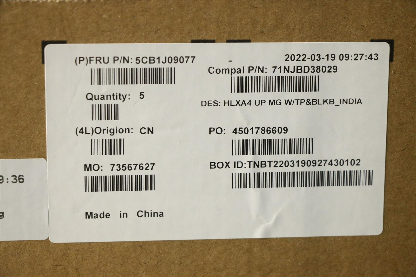 Lenovo ThinkBook 14 G4 IAP Palmrest Cover Touchpad Keyboard Indian US 5CB1J09077