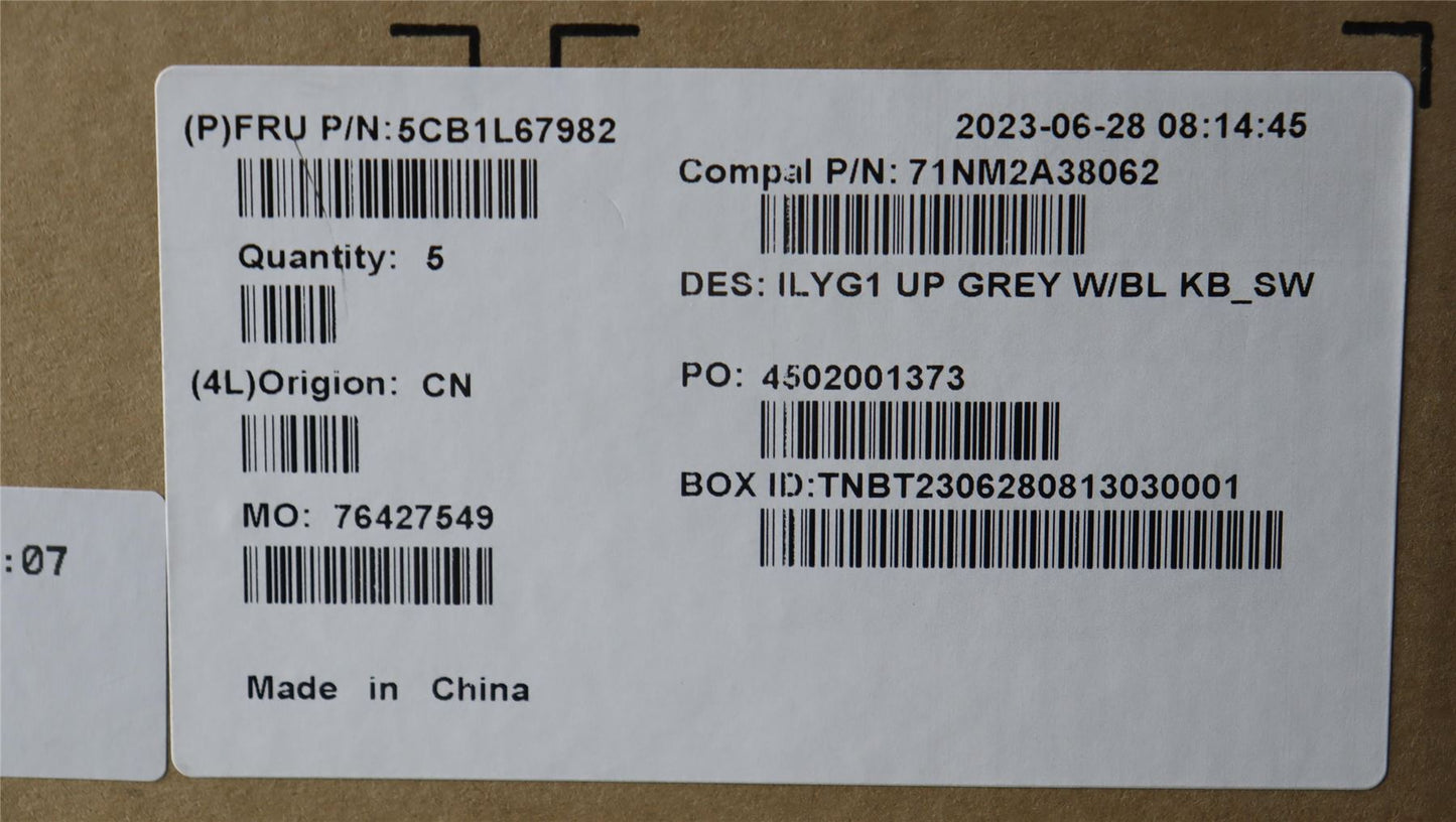 Lenovo Legion S7 16IRH8 Palmrest Cover Keyboard Swiss Black Backlit 5CB1L67982
