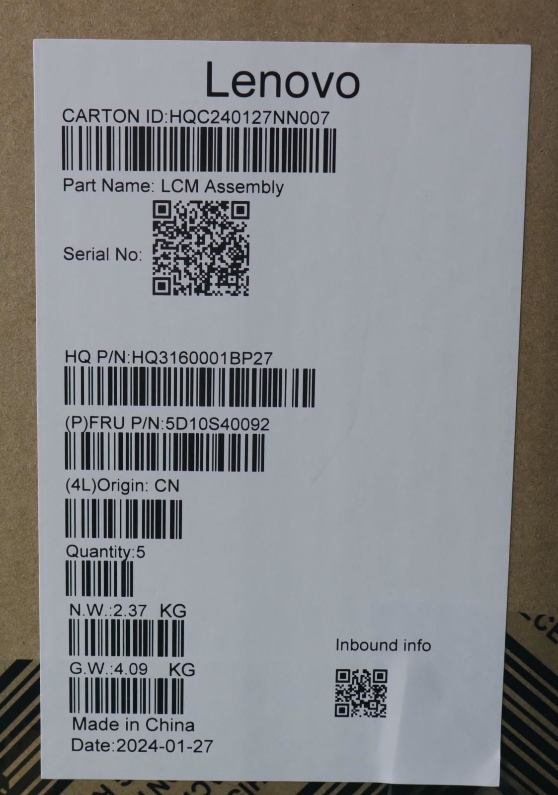 Lenovo HUD H 83E3 TOUCH 14 WQXGA LG 5D10S40092