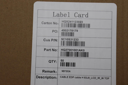 Lenovo H 83J0_LCD_IR_W TOF LCD Display eDP IR Cable 5C10S31233