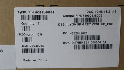 Lenovo Legion S7 16APH8 Palmrest Cover Touchpad Keyboard French White 5CB1L68881