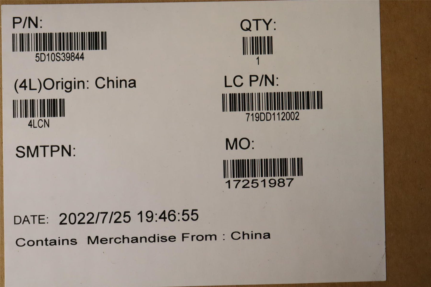 Lenovo LCD MODULE L 82RQ 60% 5D10S39844