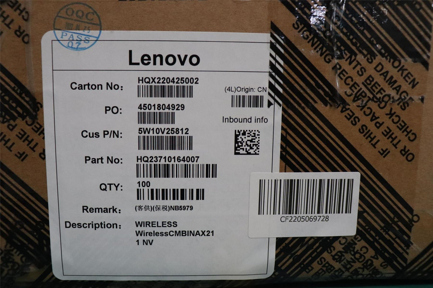 Lenovo 5W10V25812 Wireless,CMB,IN,AX211 NV