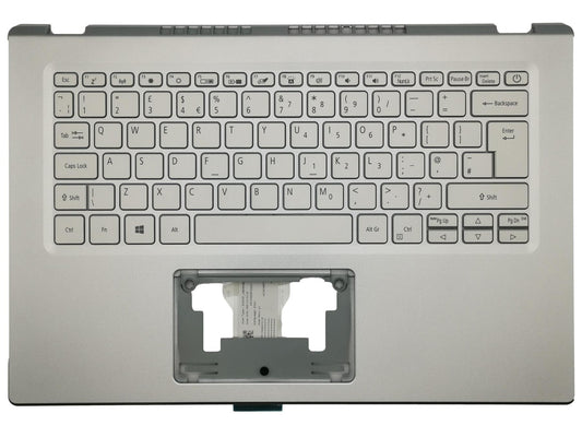 Acer Aspire A514-54 Palmrest Cover Keyboard UK Silver Backlit 6B.A4VN2.013