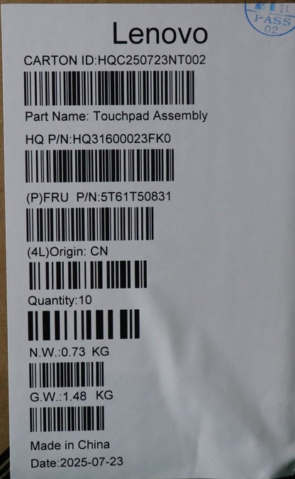 Lenovo TP Moudle H 83NV Touchpad Board 5T61T50831