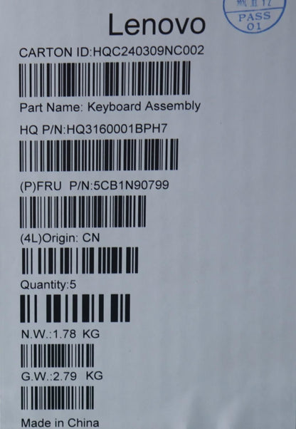 Lenovo Upper Case ASM SLV H 83E3 LG PST 5CB1N90799