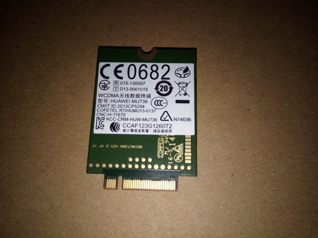 Lenovo Huawei MU736 WCDMA NON-GPS NGFF WIN8.1 GPS Board 20200550