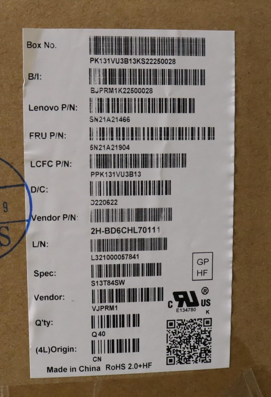 Lenovo ThinkPad X13 2 Keyboard Swiss Black Backlit 5N21A21904