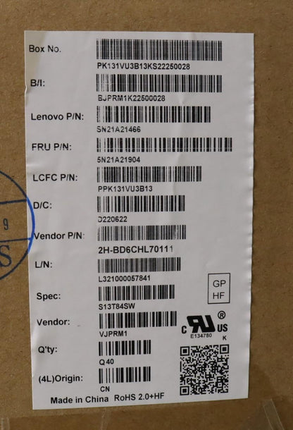 Lenovo ThinkPad X13 2 Keyboard Swiss Black Backlit 5N21A21904