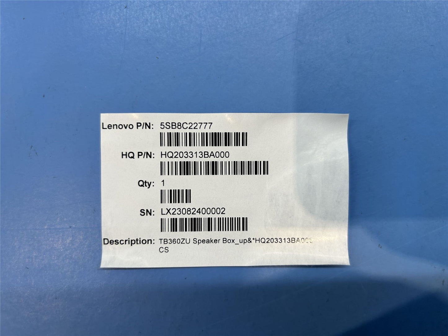 Lenovo TB360ZU Speaker Box_up&*HQ203313BA000 CS 5SB8C22777