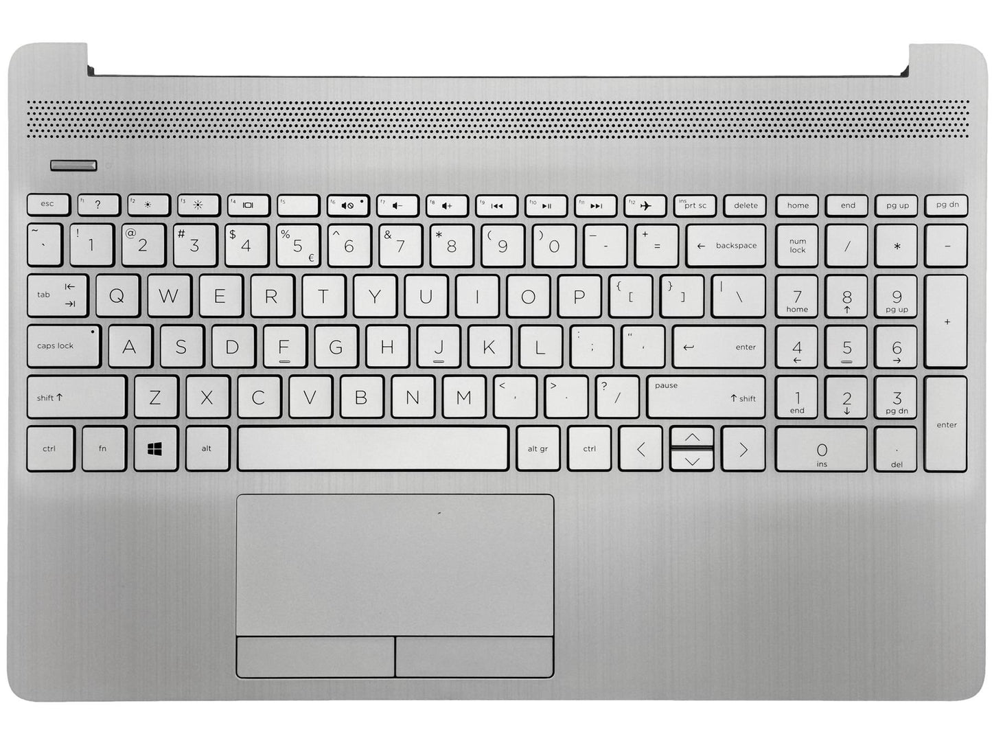 Genuine HP 15-DW 15-GW Palmrest Cover Keyboard Dutch Silver L52023-B31