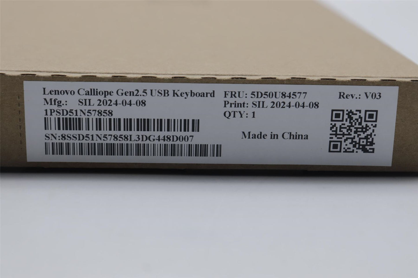 Lenovo DT_KYB Calliope USB G2.5 BK_FR 5D50U84577