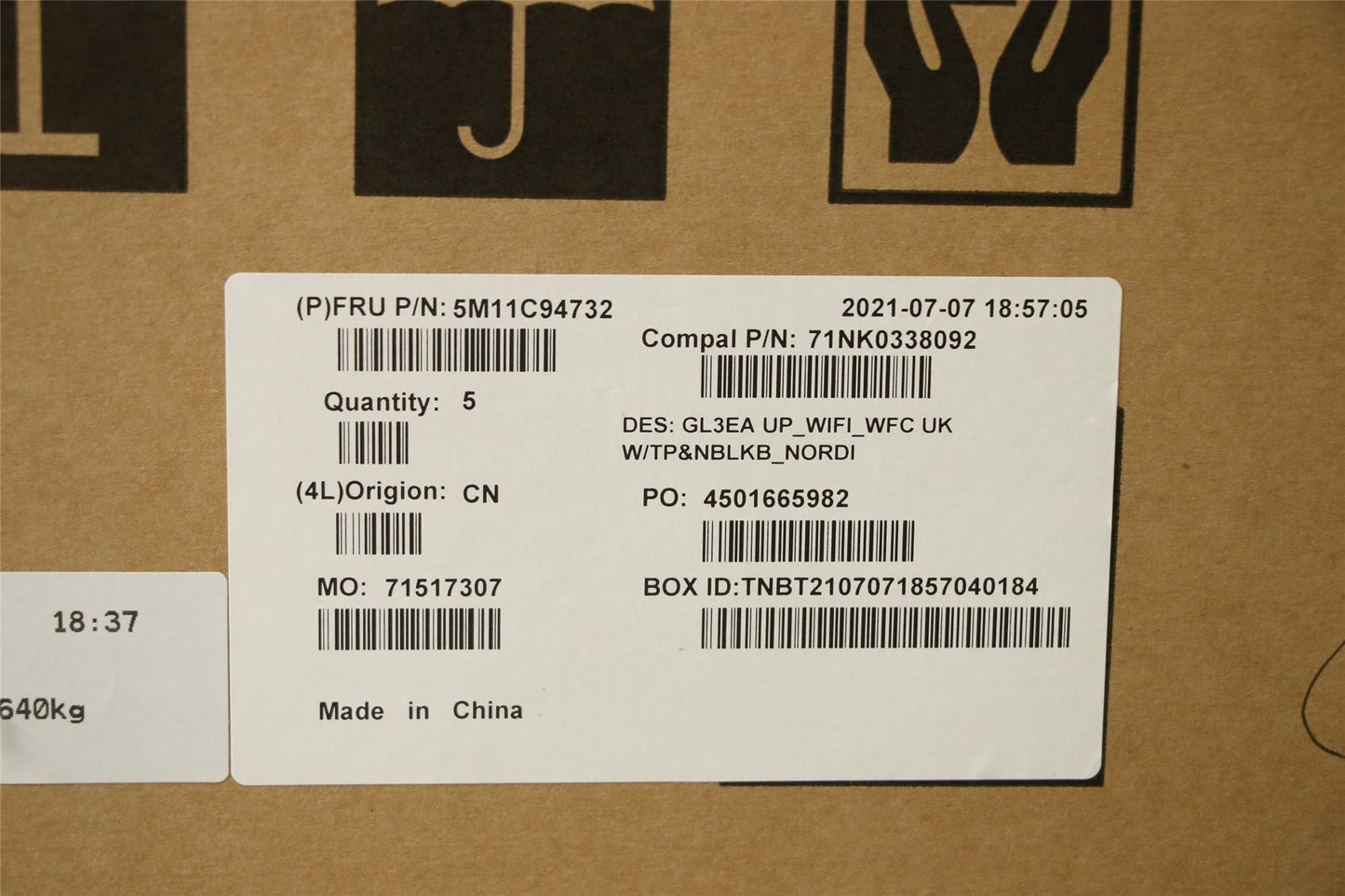 Lenovo Chromebook 300e Gen 3 Palmrest Cover Touchpad Keyboard Nordic 5M11C94732