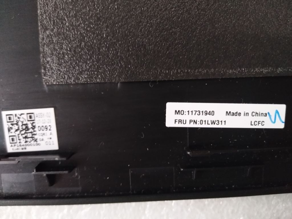 Lenovo ThinkPad L480 L490 LCD Cover Rear Back Housing Black 01LW311