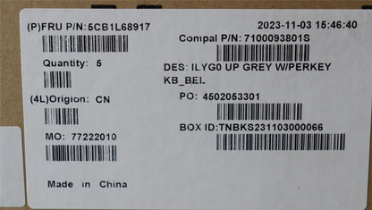 Lenovo Legion S7 16APH8 Keyboard Palmrest Top Cover Belgian Silver 5CB1L68917