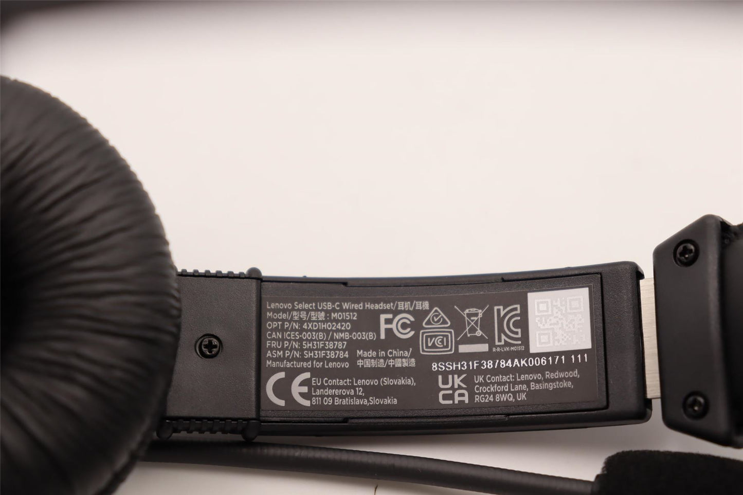 Lenovo HEADSET FRUSelect USB-C Headset 5H31F38787