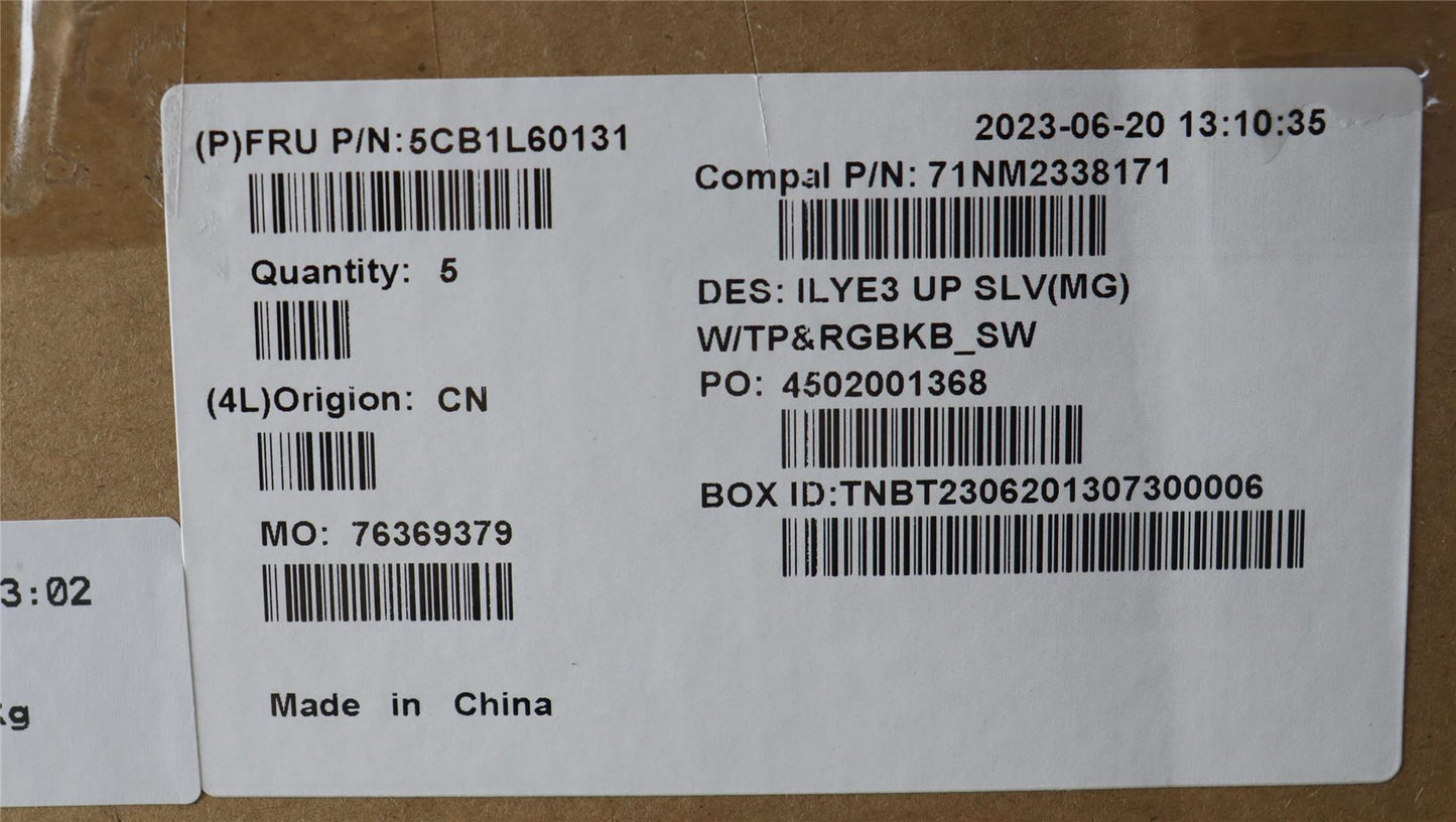 Lenovo Upper Case ASM_SWS C 82YA MGRGB 5CB1L60131