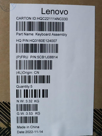 Lenovo IdeaPad 5 16ARH7 Palmrest Cover Touchpad Keyboard Belgian 5CB1J08814