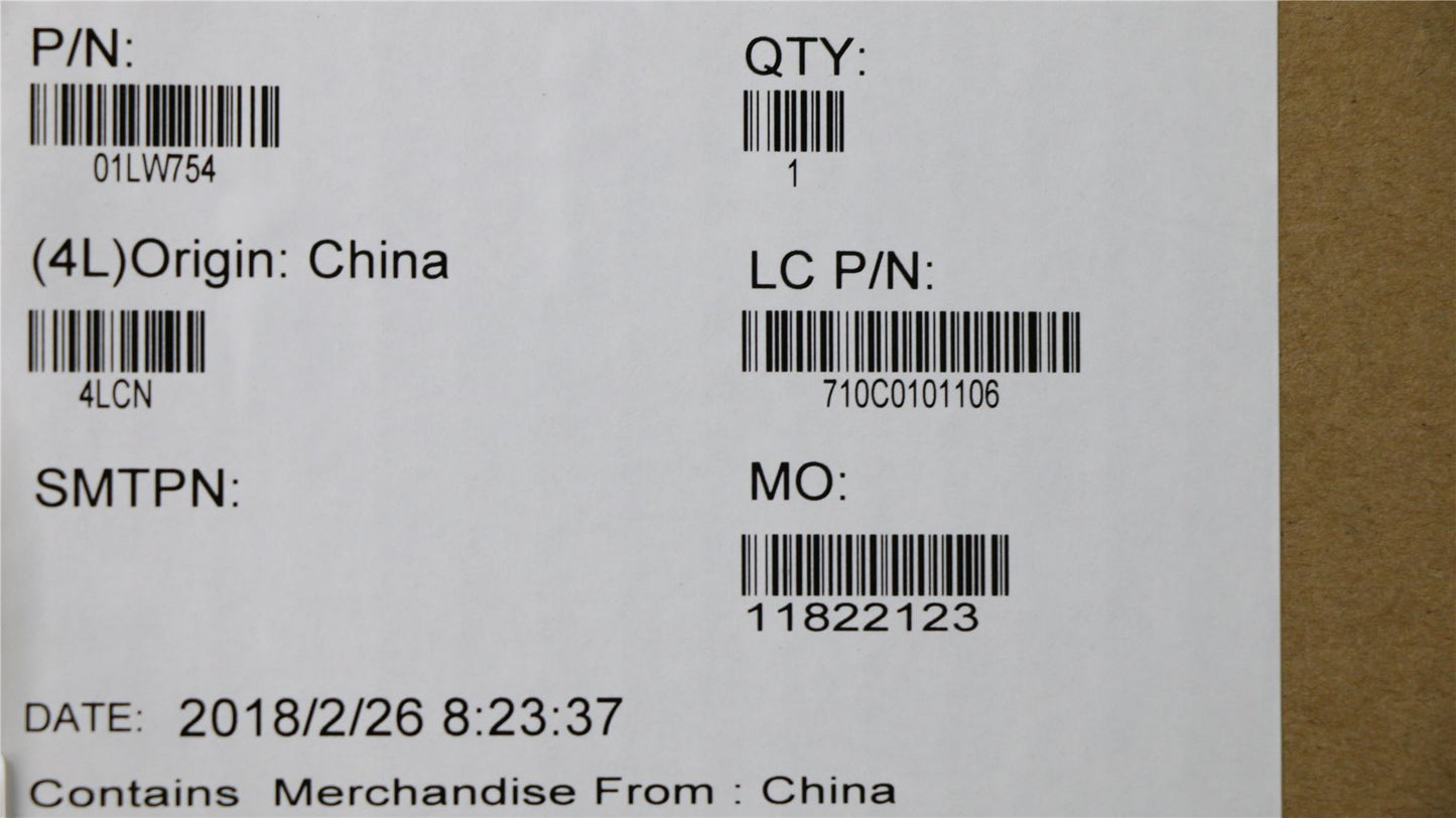 Lenovo FRU i3-6100U,NOK,NY,1.2+2.0,MT 01LW754