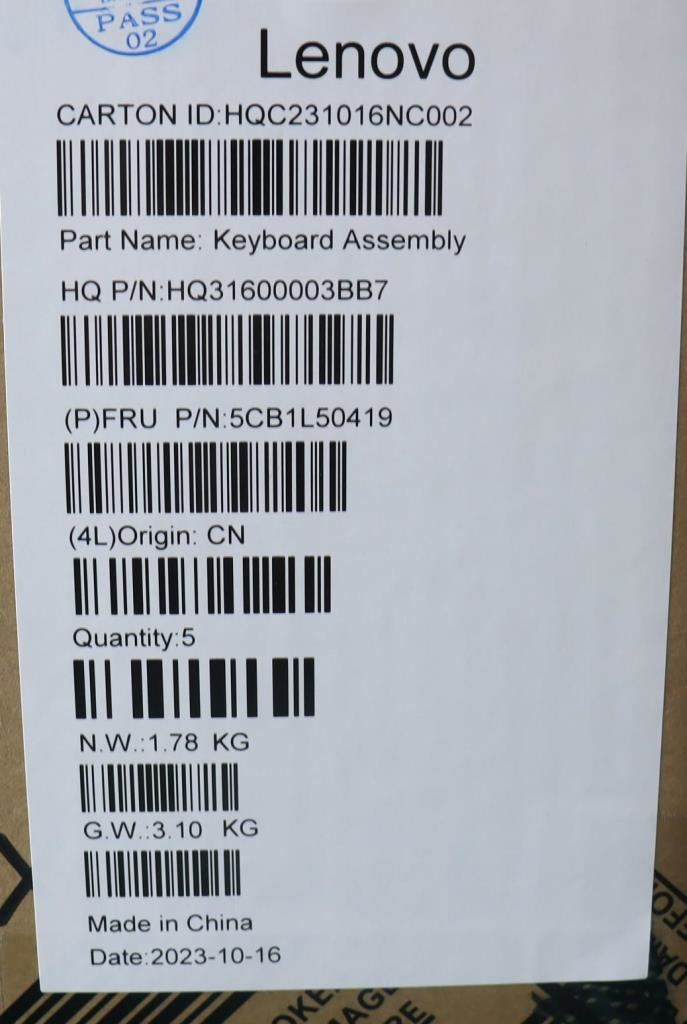 Lenovo Yoga 7 16ARP8 Palmrest Cover Touchpad Keyboard Spanish 5CB1L50419
