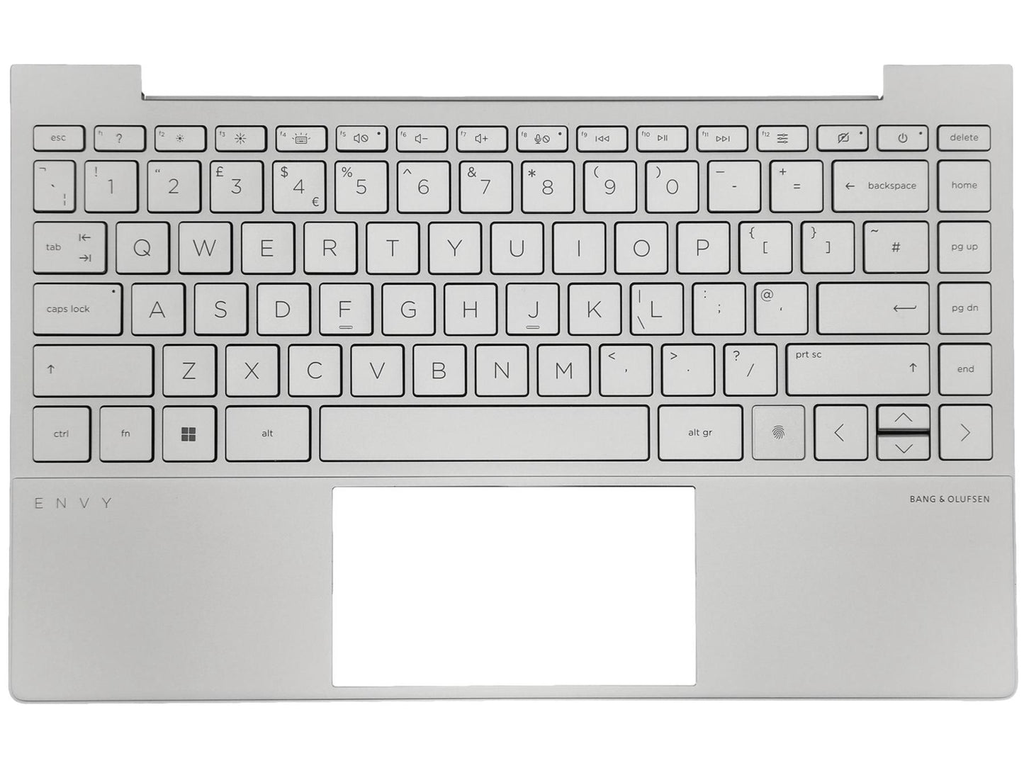 Genuine HP Envy 13-BA Palmrest Cover Keyboard UK Silver Backlit L96799-031