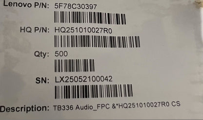 Lenovo TB336 Audio_FPC &*HQ251010027R0 CS Audio FPC Board 5F78C30397