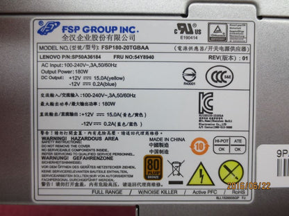 Lenovo E50-00 Power Supply PSU Power 180W 54Y8940