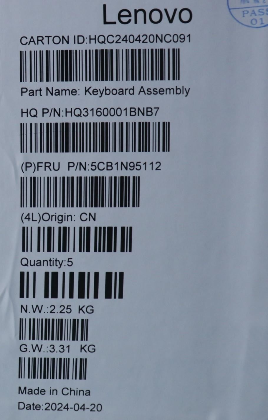 Lenovo Upper Case ASM HBW H 83DS FP CB 5CB1N95112