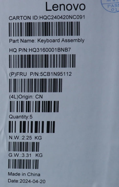 Lenovo Upper Case ASM HBW H 83DS FP CB 5CB1N95112