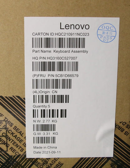 Lenovo ThinkBook 13x ITG Palmrest Cover Touchpad Keyboard Spanish 5CB1D66579