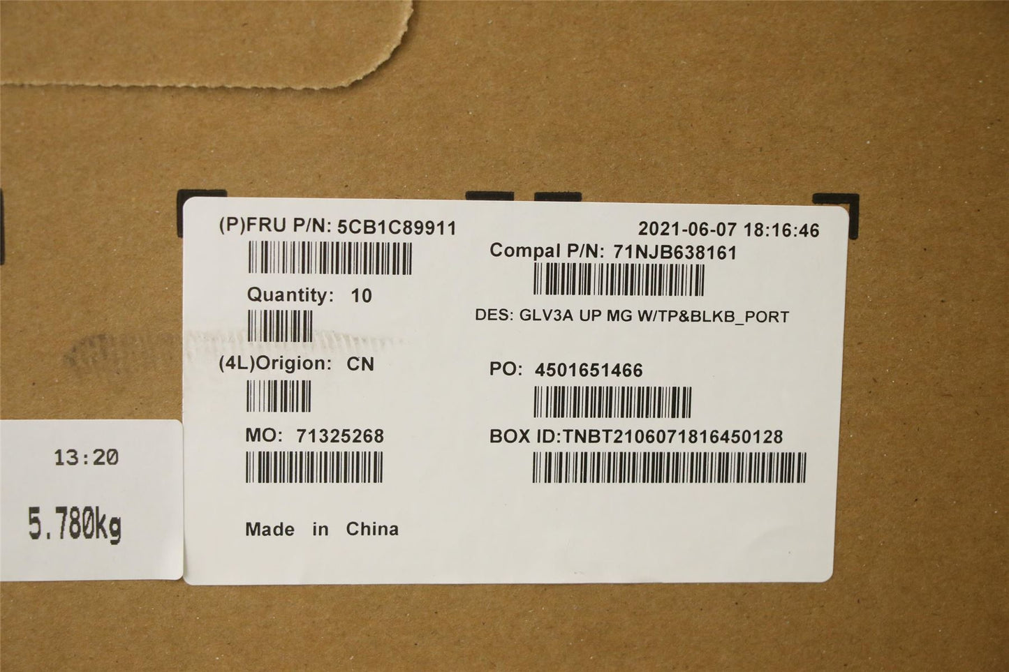 Lenovo Upper Case ASM_POR C 21A2 MGBL 5CB1C89911