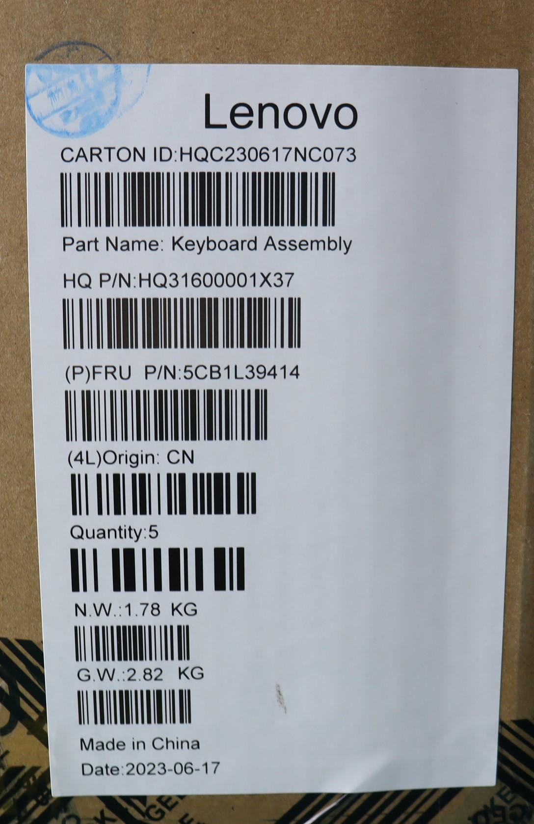 Lenovo Yoga 7 14IRH8 Palmrest Cover Touchpad Keyboard Hebrew 5CB1L39414