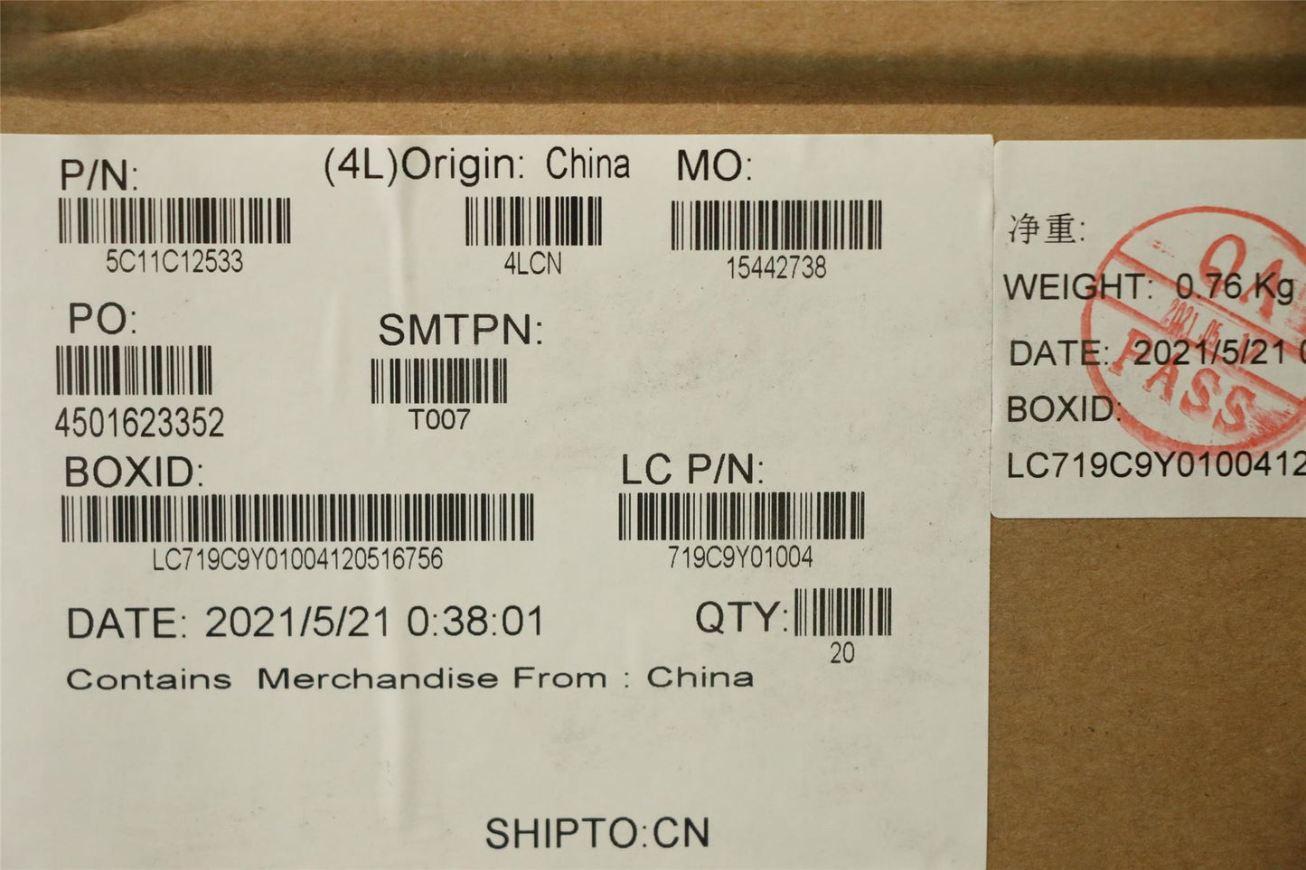 Lenovo H-CONN 1VP M/B CAMERA COA+TEF MIMO 5C11C12533