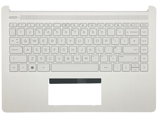 Genuine HP 14S-DQ 14S-FQ Palmrest Cover Keyboard UK White L61508-031