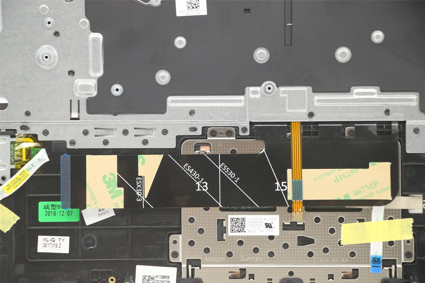 Lenovo Yoga 530-14IKB Keyboard Palmrest Top Cover Swiss Black Backlit 5CB0R08470