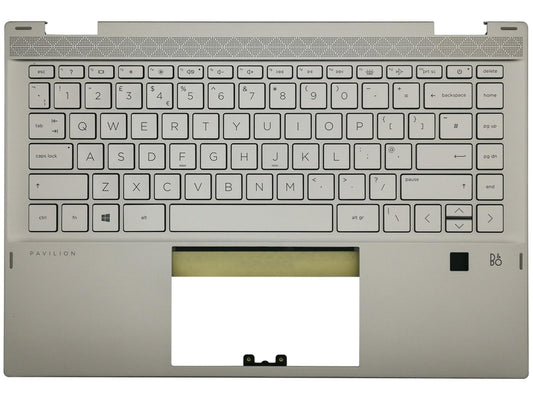 HP Pavilion 14-DW Palmrest Cover Keyboard UK Silver L96521-031