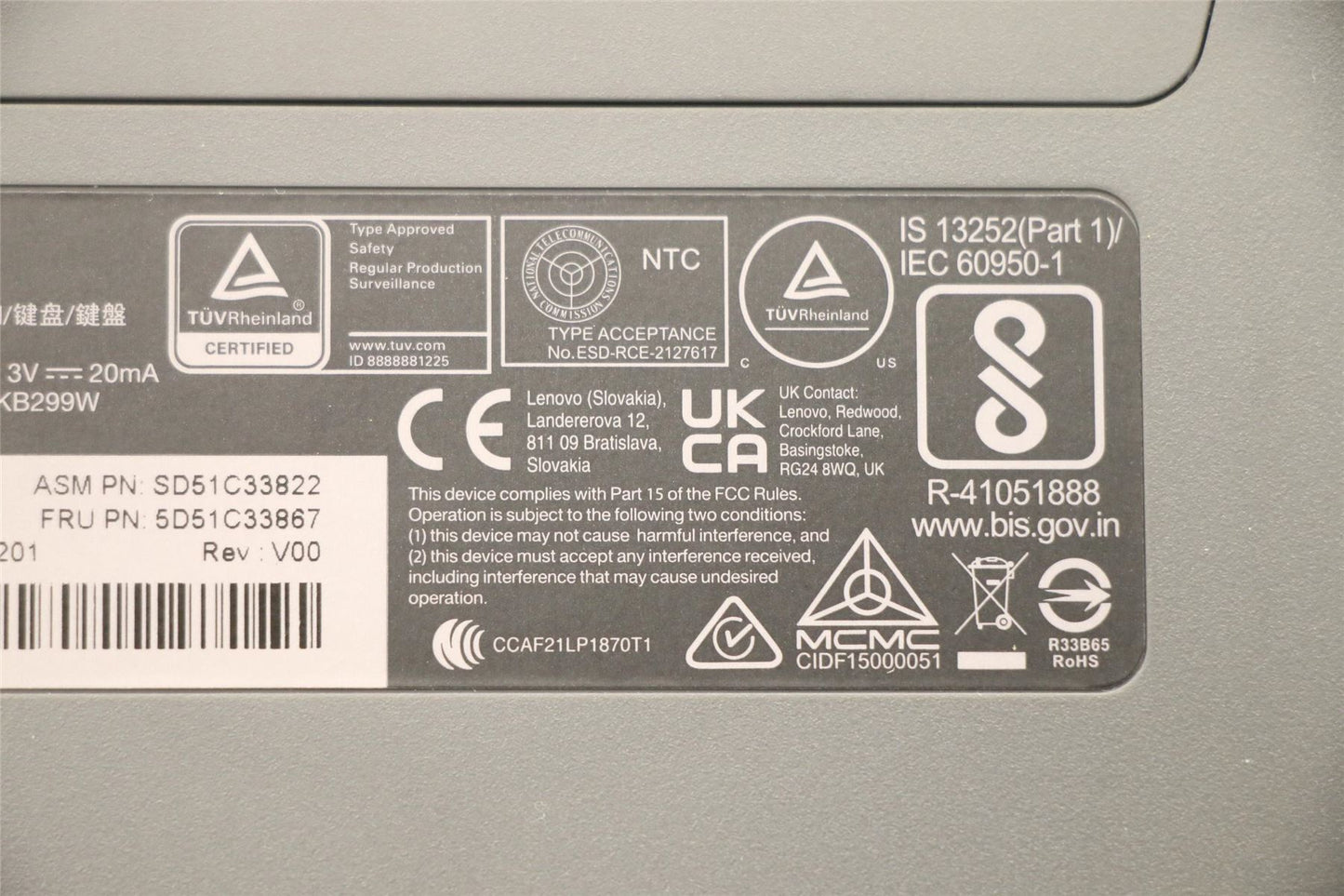 Lenovo Split KBD-Swiss Fren/Ger 5D51C33867