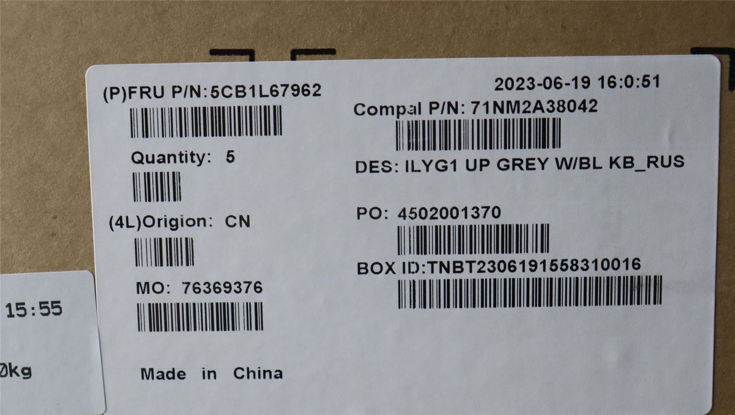 Lenovo Legion S7 16IRH8 Keyboard Palmrest Top Cover Russian White 5CB1L67962