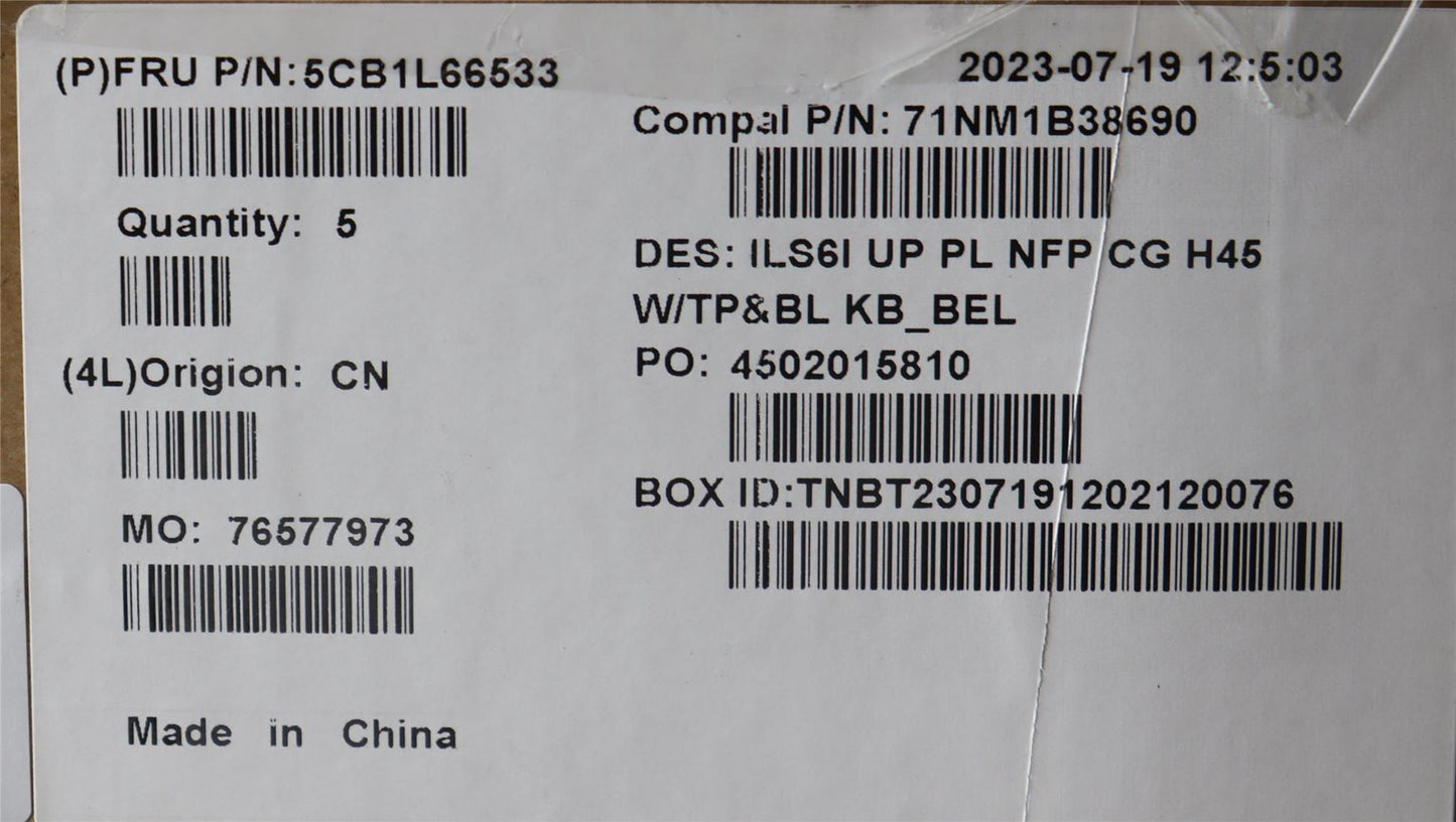 Lenovo IdeaPad 5 16IRL8 5 16IAH8 Palmrest Cover Touchpad Keyboard 5CB1L66533