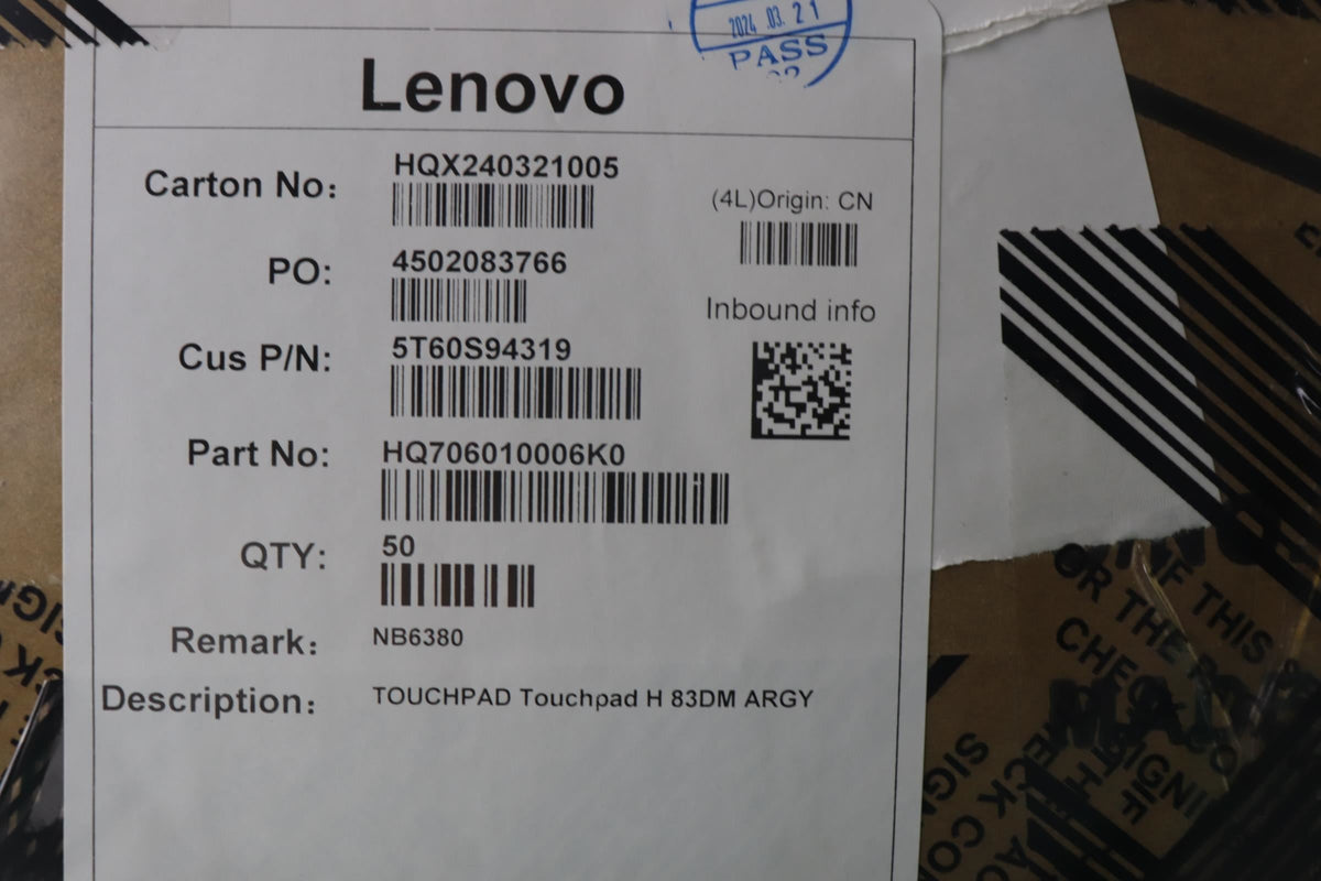 Lenovo H 83DM ARGY Touchpad Board 5T60S94319