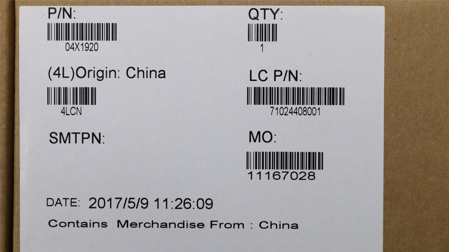Lenovo FRU,15W,Screw,Mylar,LCD(500),NT 04X1920