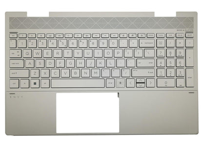 Genuine HP Envy 15-ED Palmrest Cover Keyboard Dutch Silver Backlit L93226-B31