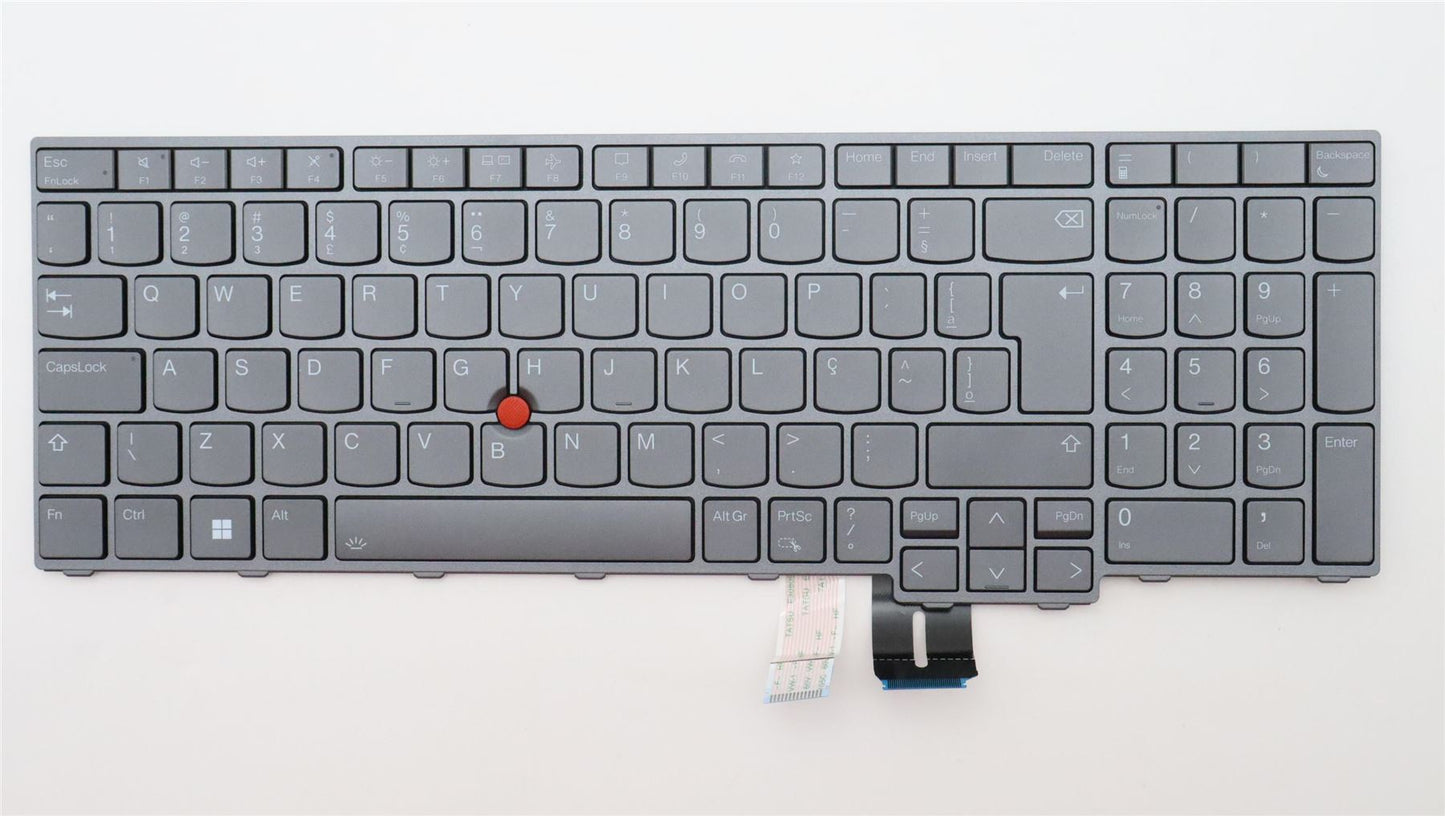 Lenovo ThinkPad P16 Gen 2 P16 Gen 1 Keyboard Brazil Portuguese Grey 5N21F39324