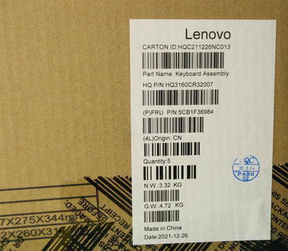 Lenovo Yoga 7 16ACH6 Palmrest Cover Touchpad Keyboard Nordic Black 5CB1F36984