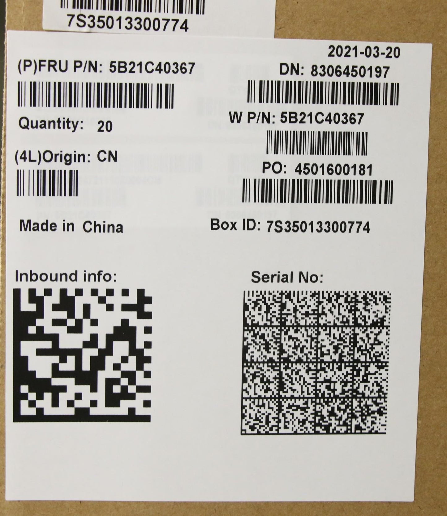 Lenovo 5B21C40367 BDPLANAR i7-10510U16GWL,WIN,NA,YdT,YAB