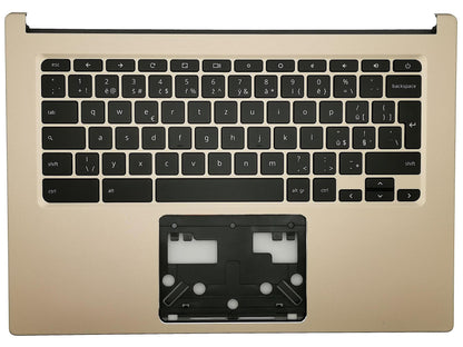 Acer Chromebook CB514-1H Palmrest Cover Keyboard Czech Gold Backlit 6B.HGRN7.003