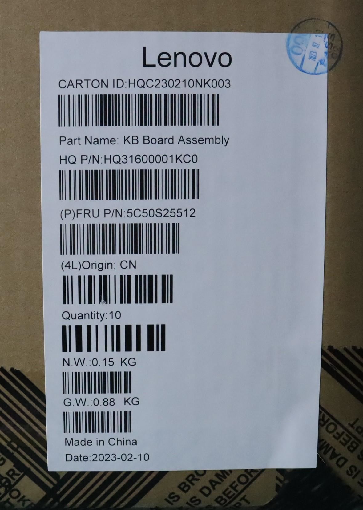 Lenovo CARDPOP Volume H 83BR Board 5C50S25512